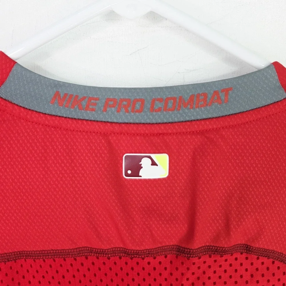 Nike Pro Combat‎ Hypercool Shirt Mens Large Red Dri Fit Fit Baseball 659873-657